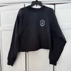 Union Black Cropped Sweatshirt